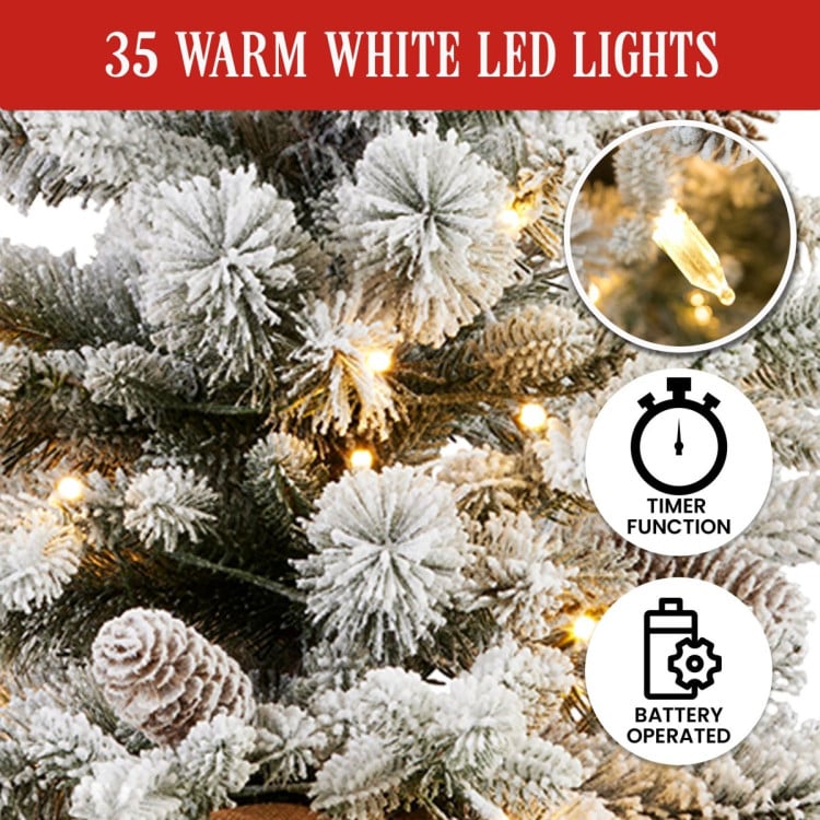National Tree Company 61cm Snowy Dorchester Prelit Tabletop Christmas Tree image 7