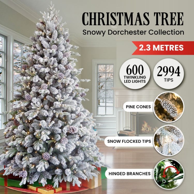 National Tree Company 2.3m Snowy Dorchester Pre-Lit Christmas Tree image 3