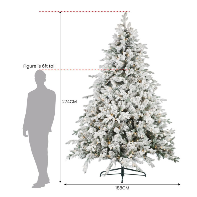 Christabelle 9ft Christmas Tree with Twinkle Lights- Snowy Dorchester image 4