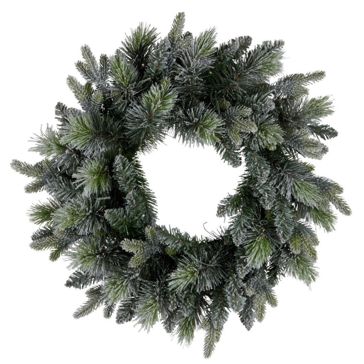 Christabelle 61cm Christmas Wreath Snowy Stamford Spruce with Coloured LED Lights Front Door Decoration Ornament image 6