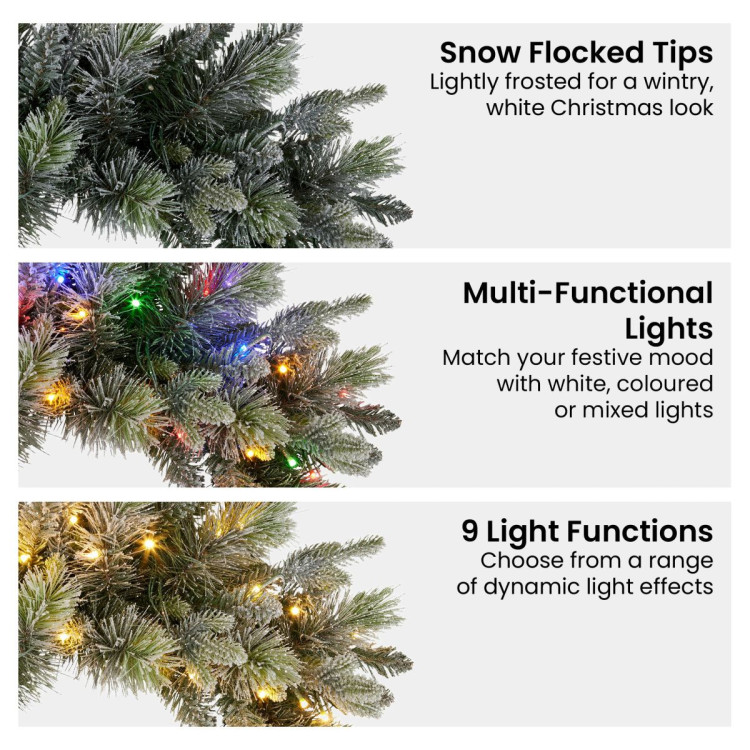 Christabelle 61cm Christmas Wreath Snowy Stamford Spruce with Coloured LED Lights Front Door Decoration Ornament image 7