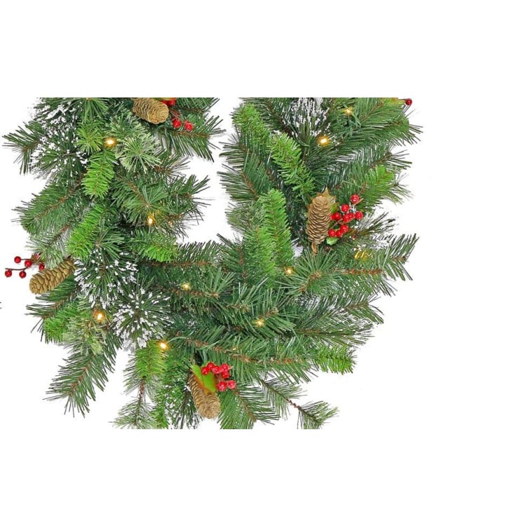 Christmas Garland with Lights- Battery Operated 274cm Wintry Pine image 3