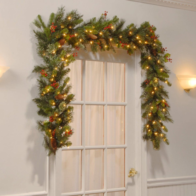 Christabelle 2.7m Christmas Garland with LED Lights Snow Berries Pine Cones Tree Decoration Ornament image 4