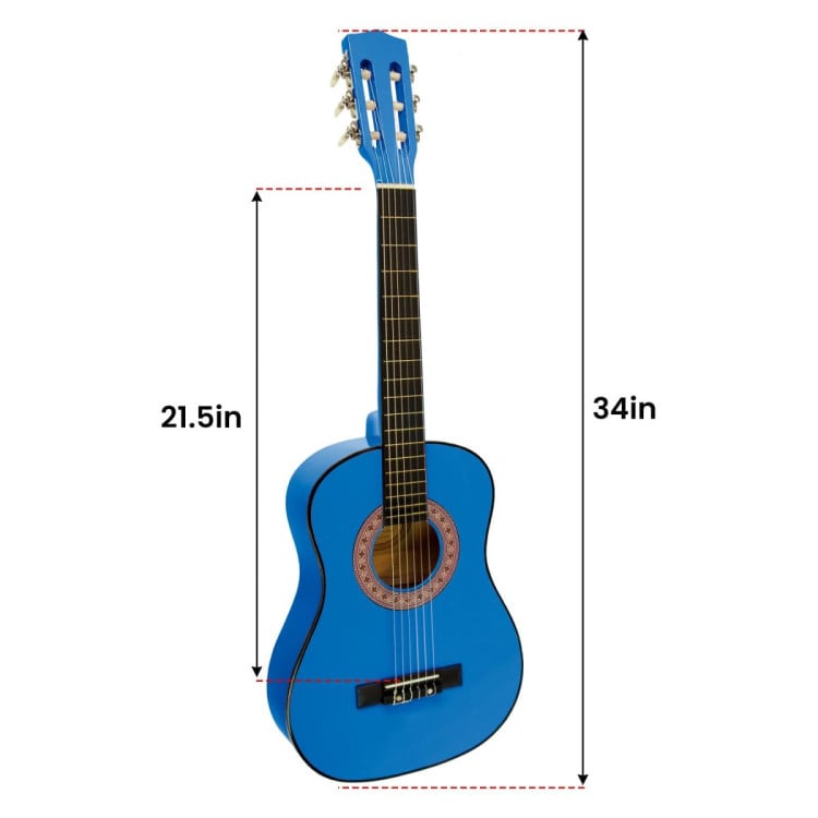 Karrera 34in Wooden Acoustic Childrens Guitar - Blue image 4