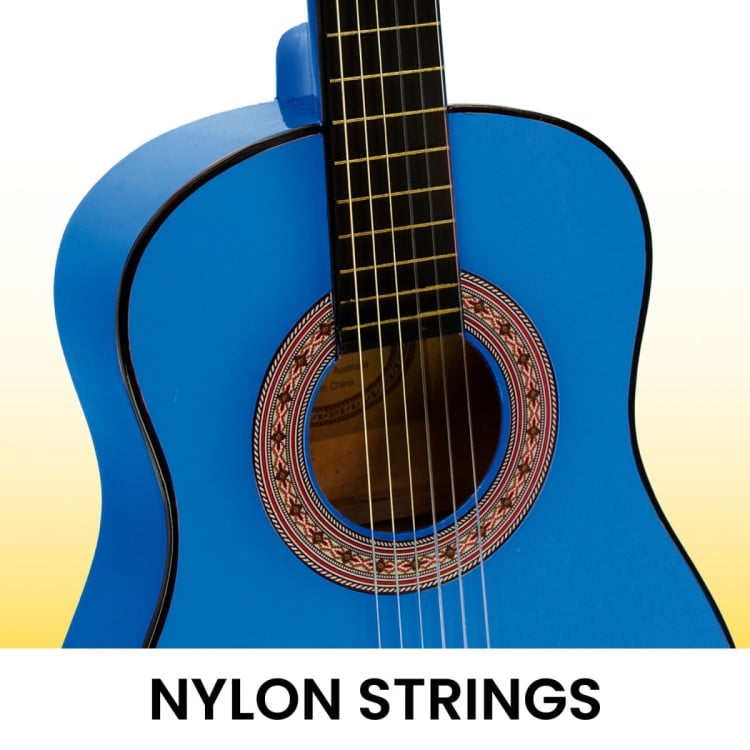Karrera 34in Wooden Acoustic Childrens Guitar - Blue image 6