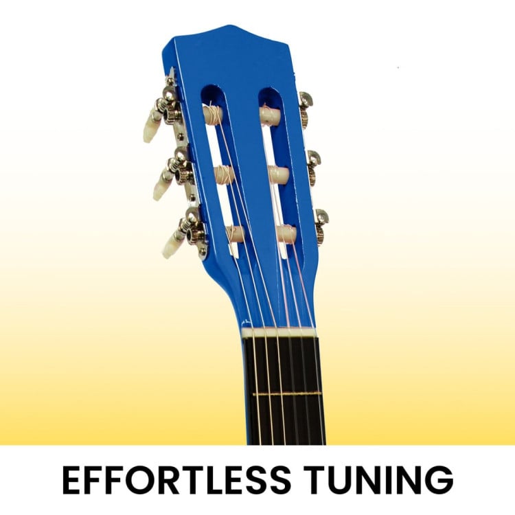 Karrera 34in Wooden Acoustic Childrens Guitar - Blue image 7