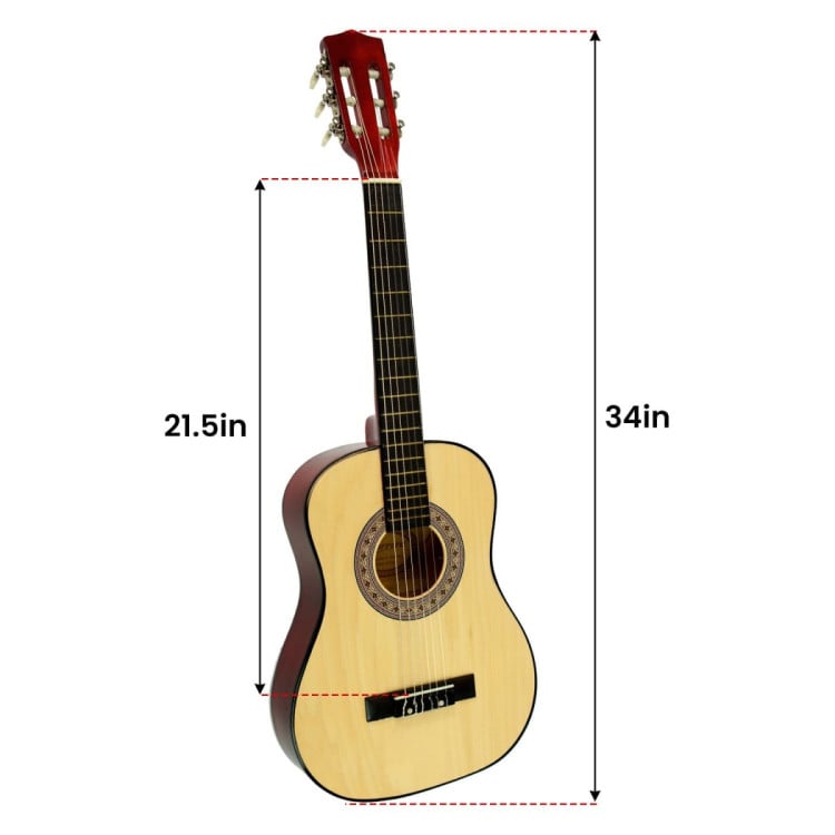 Karrera 34in Wooden Acoustic Childrens Guitar - Natural image 4
