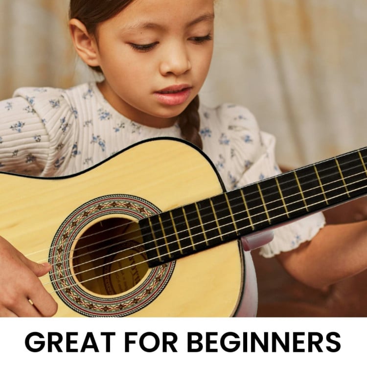 Karrera 34in Wooden Acoustic Childrens Guitar - Natural image 9