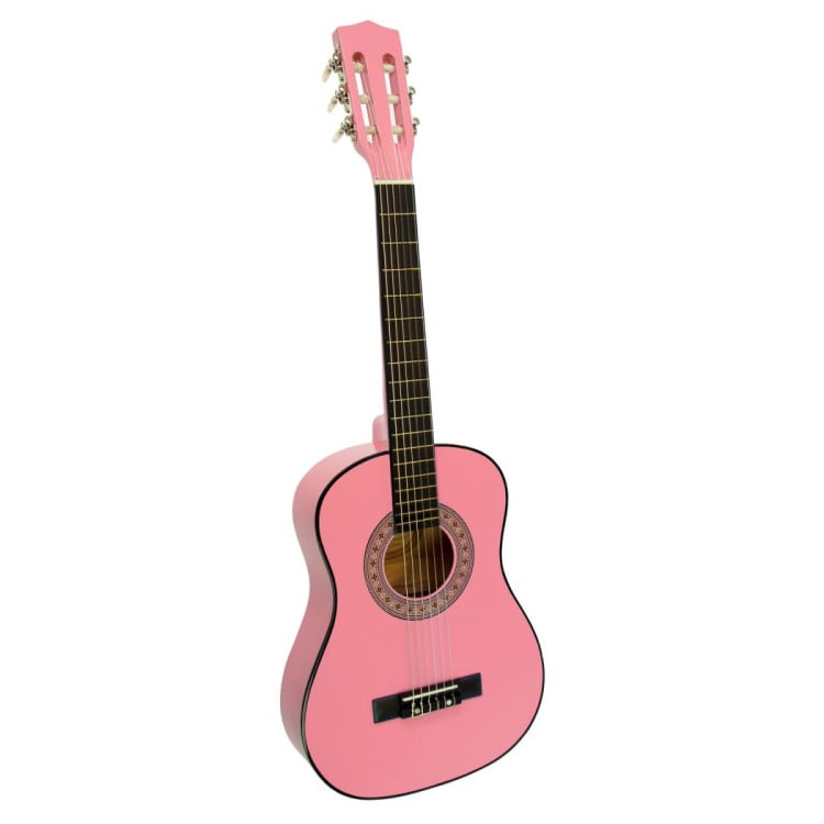 Karrera 34in Acoustic Childrens Wooden Guitar - Pink image 3