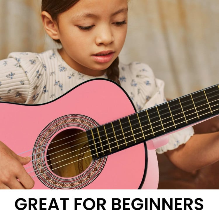 Karrera 34in Acoustic Children no cut Guitar - Pink image 5
