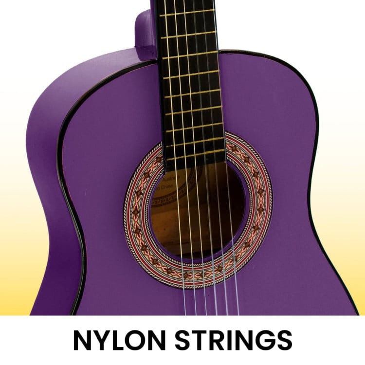 Karrera 34in Wooden Acoustic Childrens Guitar - Purple image 6