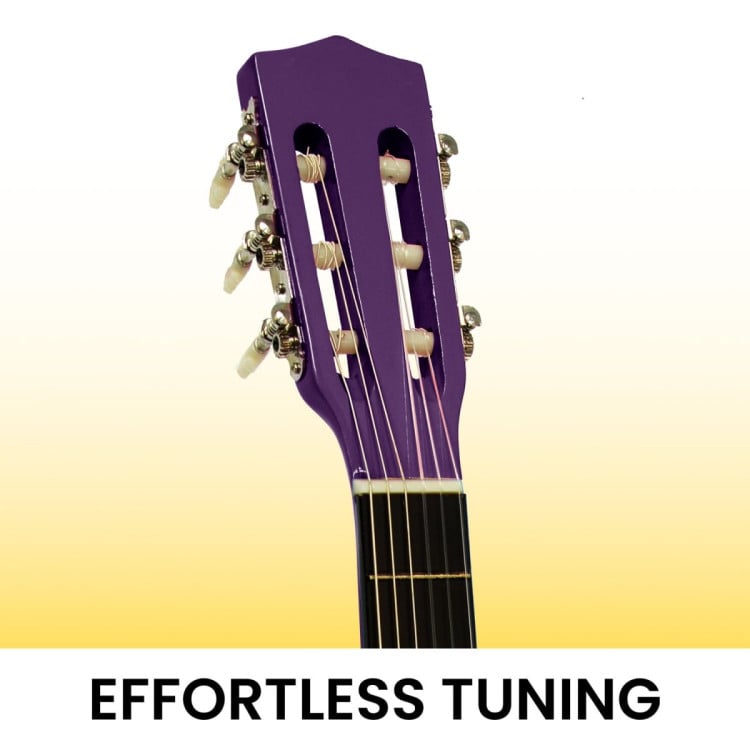 Karrera 34in Wooden Acoustic Childrens Guitar - Purple image 7