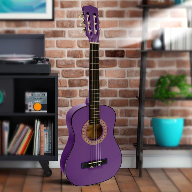 Karrera 34in Wooden Acoustic Childrens Guitar - Purple image 9
