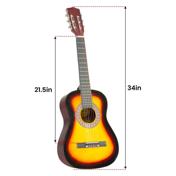 Karrera 34in Wooden Acoustic Childrens Guitar - Sunburst image 4