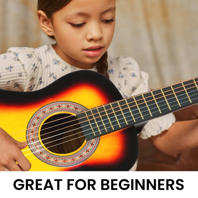 Karrera 34in Wooden Acoustic Childrens Guitar - Sunburst image 8
