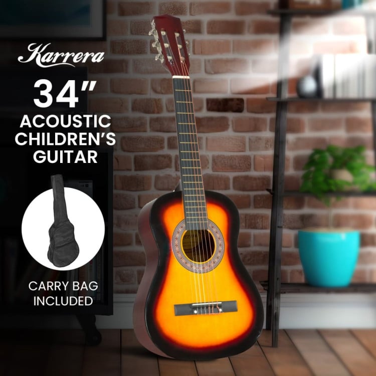 Karrera 34in Wooden Acoustic Childrens Guitar - Sunburst image 5