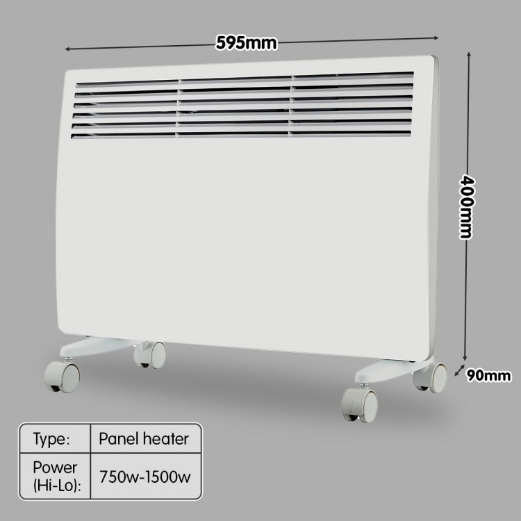 Levante NDM-15WT 1500W Electric Panel Heater Wifi Thermostat Castors image 6