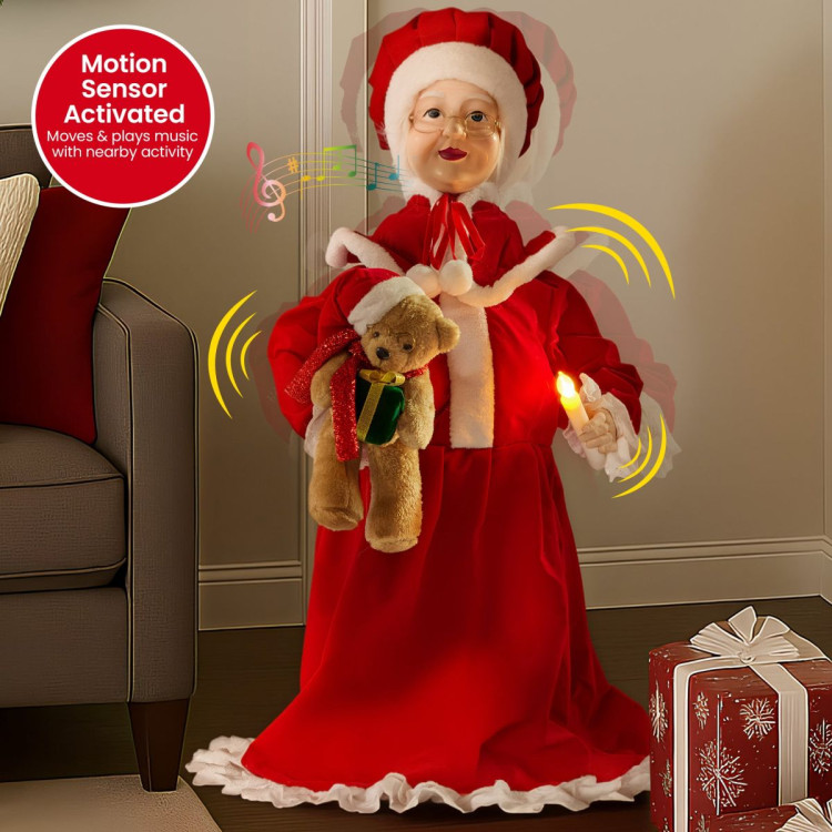 Christabelle 1.1m Musical LED Animated Christmas Mrs Claus Glowing Candle Ornament Decoration image 6