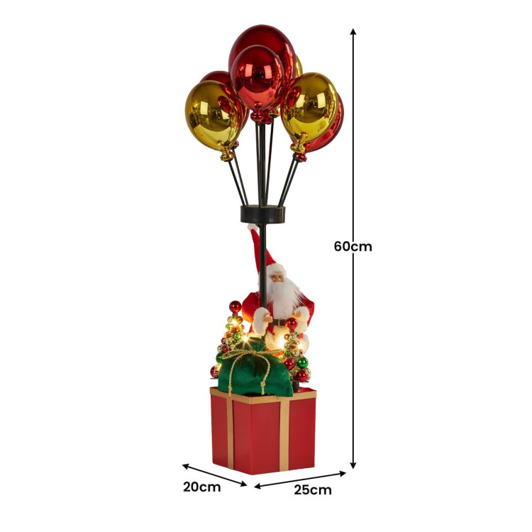 Christabelle 60cm LED Christmas Santa Claus with Balloons & Lights Ornament Decoration image 3