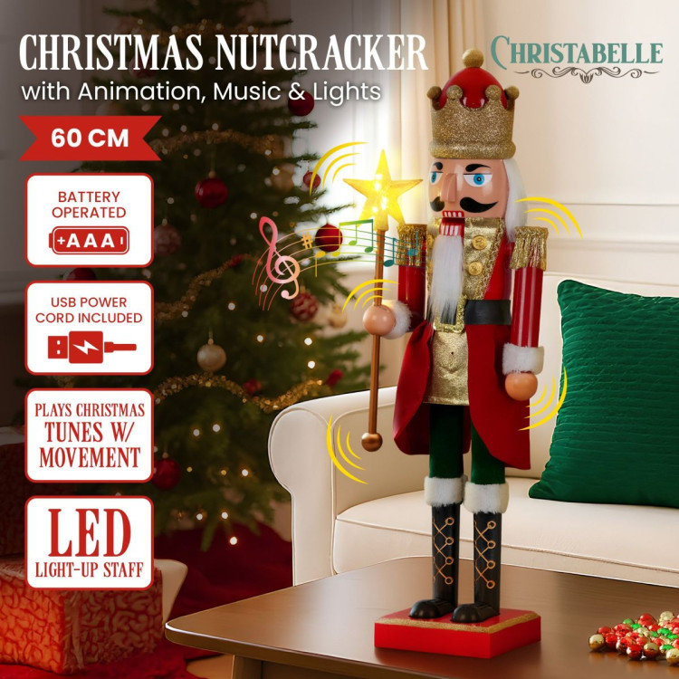 Christabelle 60cm Musical LED Animated Christmas Nutcracker Ornament Decoration image 6