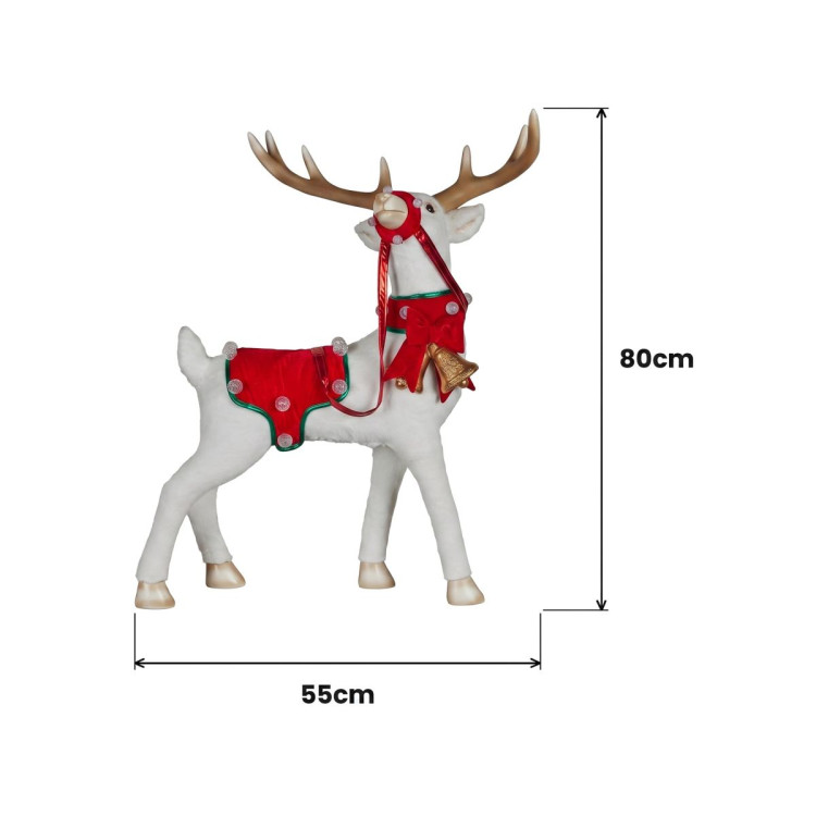 Christabelle 80cm White Reindeer Christmas Light Up Display Animated LED Lights Indoor Xmas Festive Decoration image 4
