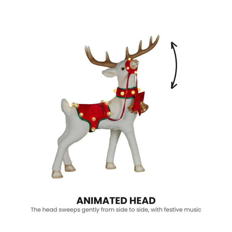 Christabelle 80cm White Reindeer Christmas Light Up Display Animated LED Lights Indoor Xmas Festive Decoration image 5