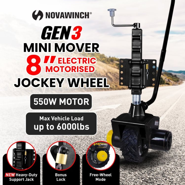 Gen3 Mini Mover 12V 550W Electric Motorised Jockey Wheel - Black image 17