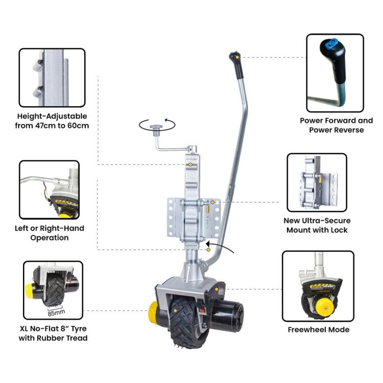 Gen3 Mini Mover 12V 550W Electric Motorised Jockey Wheel image 7