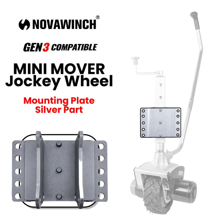 Mini Mover Mounting Plate Silver Part for Gen 3 Caravan Jockey Wheel image 5