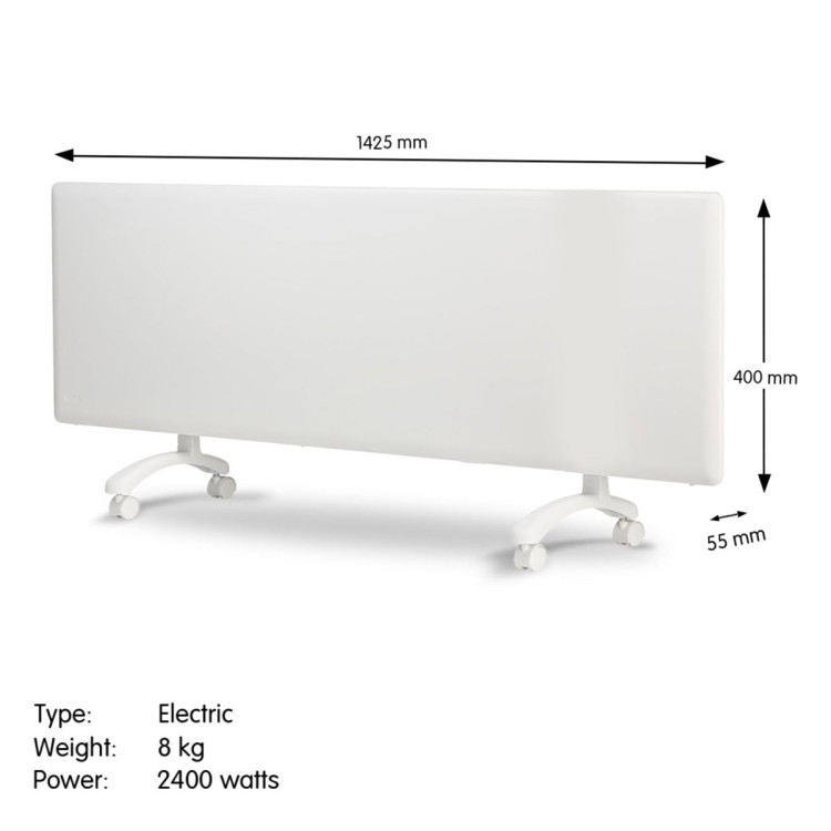 Nobo 2400W Electric Panel Heater with Thermostat & Castors image 3
