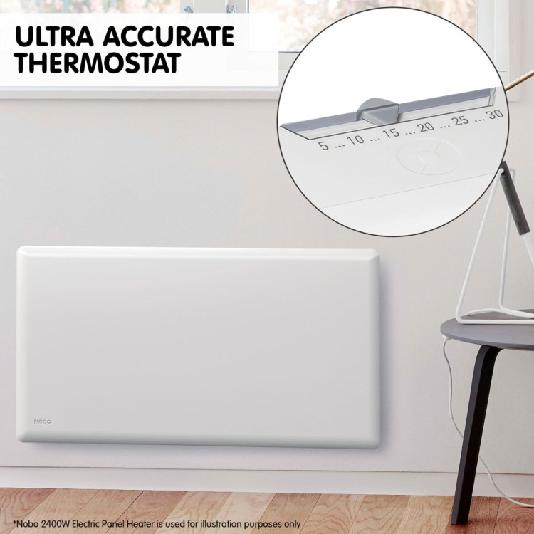 Nobo 2400W Electric Panel Heater with Thermostat & Castors image 8