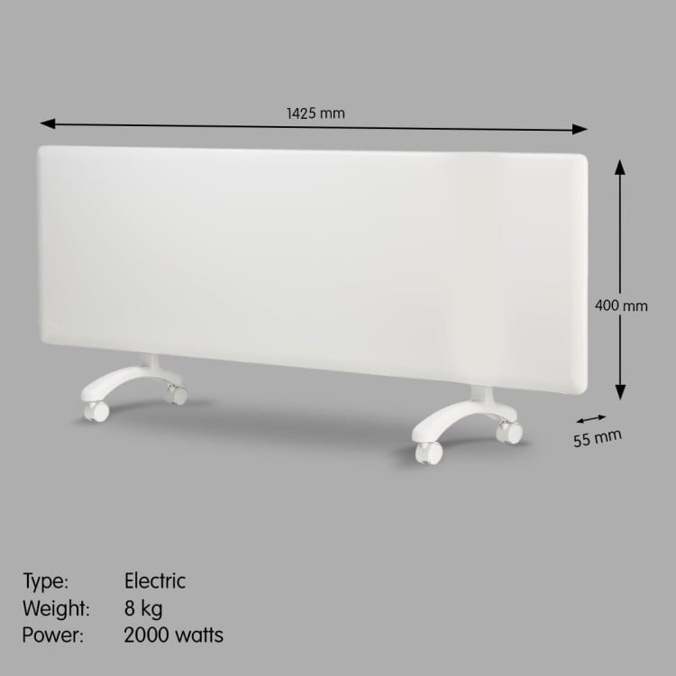 Nobo 2400W NTL4S24-FS40 Electric Panel Heater Thermostat & Castors Refurbished image 3