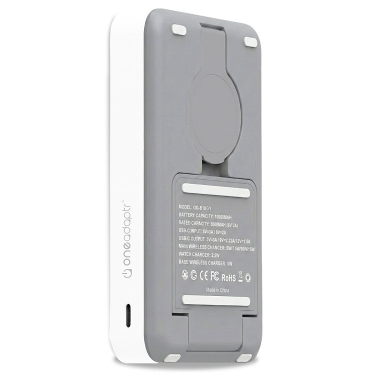 OneAdaptr OneGo Grey 5 in 1 MagSafe Charging Stand Power Bank image 7