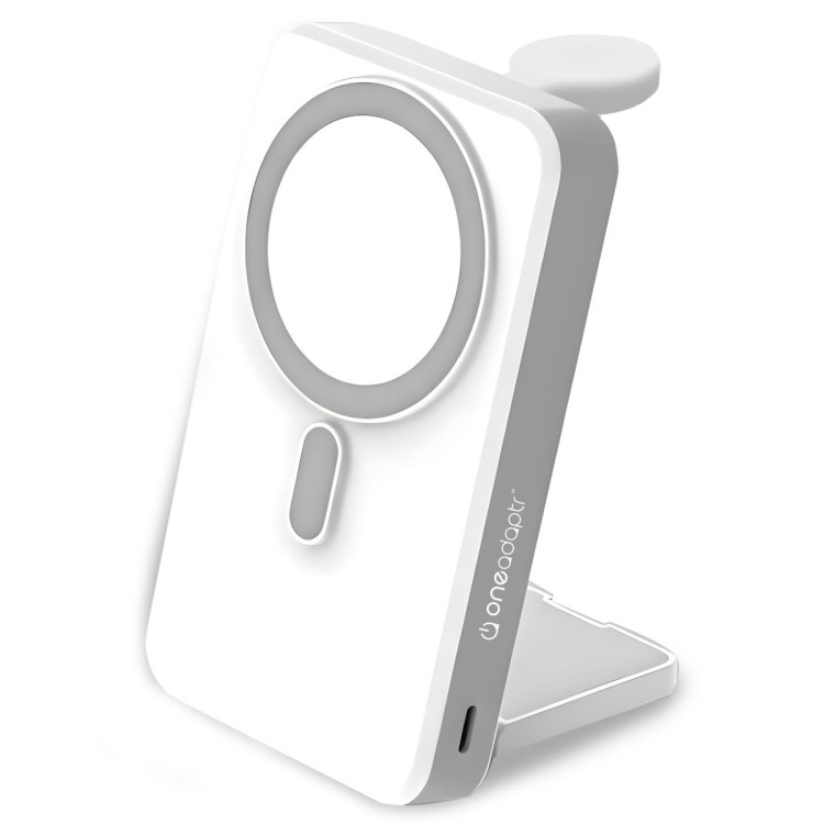 OneAdaptr OneGo White 5 in 1 MagSafe Charging Stand Power Bank image 3