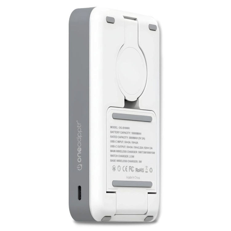 OneAdaptr OneGo White 5 in 1 MagSafe Charging Stand Power Bank image 7