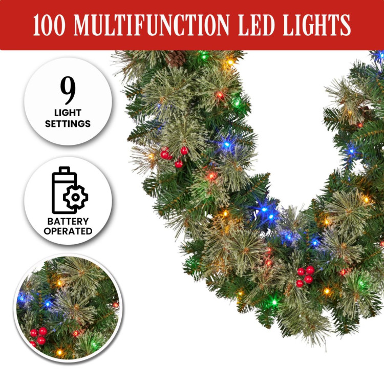 Christabelle 2.74m Christmas Garland with LED Lights Berries Pine Cones Multicolour Tree Decoration Ornament image 10