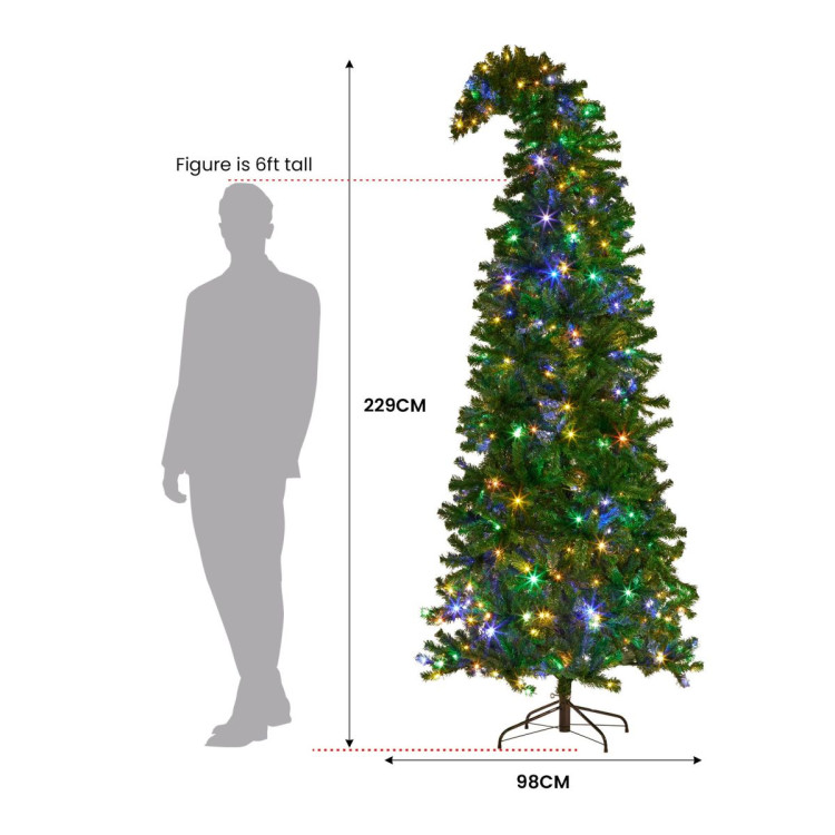 Bad Santa Curved Multicolour Pre-Lit Christmas Tree -  2.3m image 6