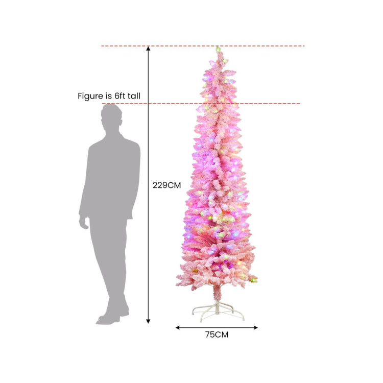 Candy Floss Pink 1.8m Pre-Lit Multicolour Slim Christmas Tree image 5