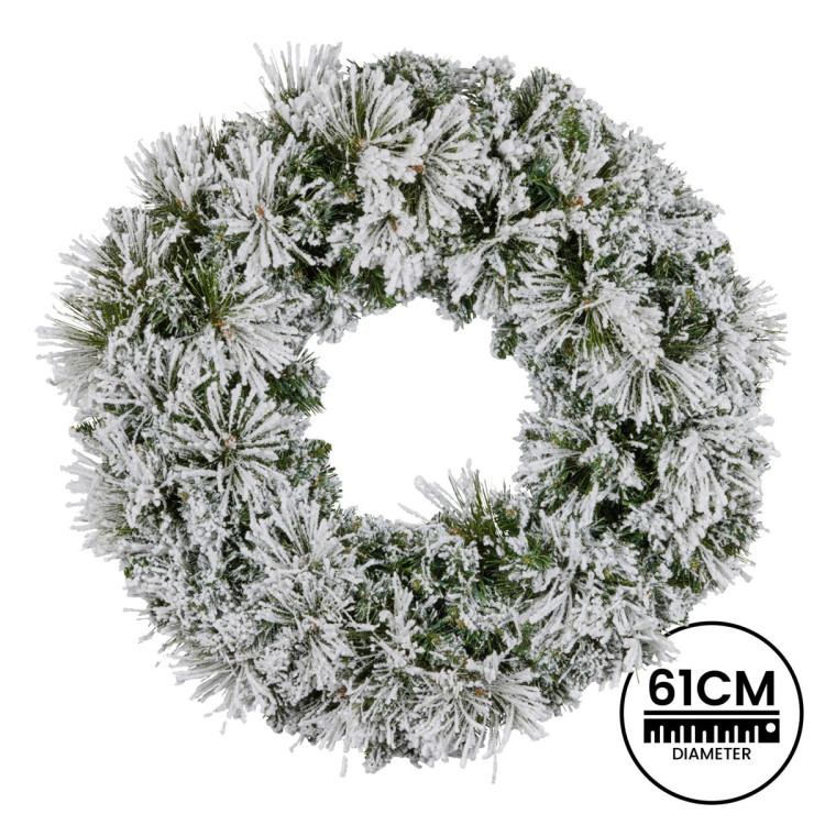 Majestic Snow Christmas Wreath - 61cm image 7