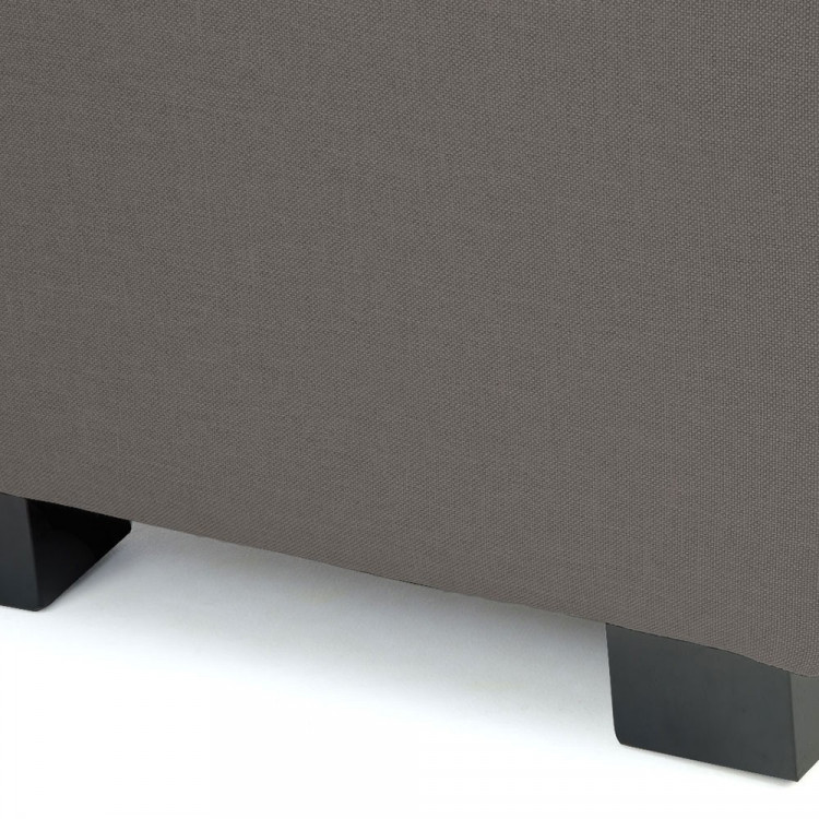 Large Ottoman Linen Fabric Storage Box Footstool Chest - Warm Grey image 8