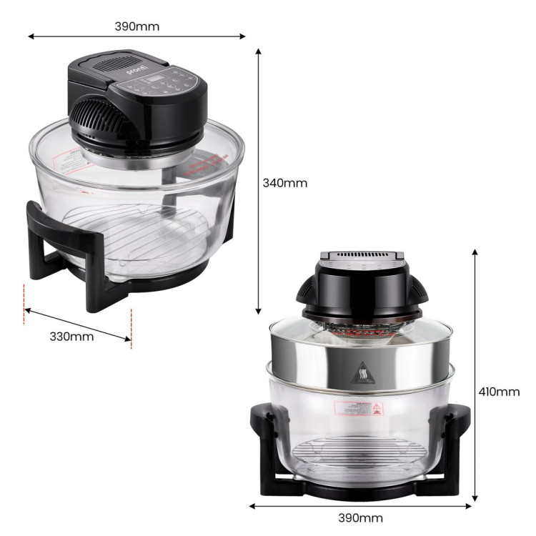 Pronti 17L Digital Family Turbo Convection Oven Broiler Cooker - Black image 5