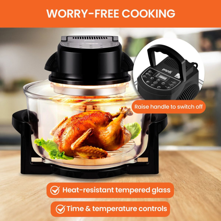 Pronti 17L Digital Family Turbo Convection Oven Broiler Cooker - Black image 10