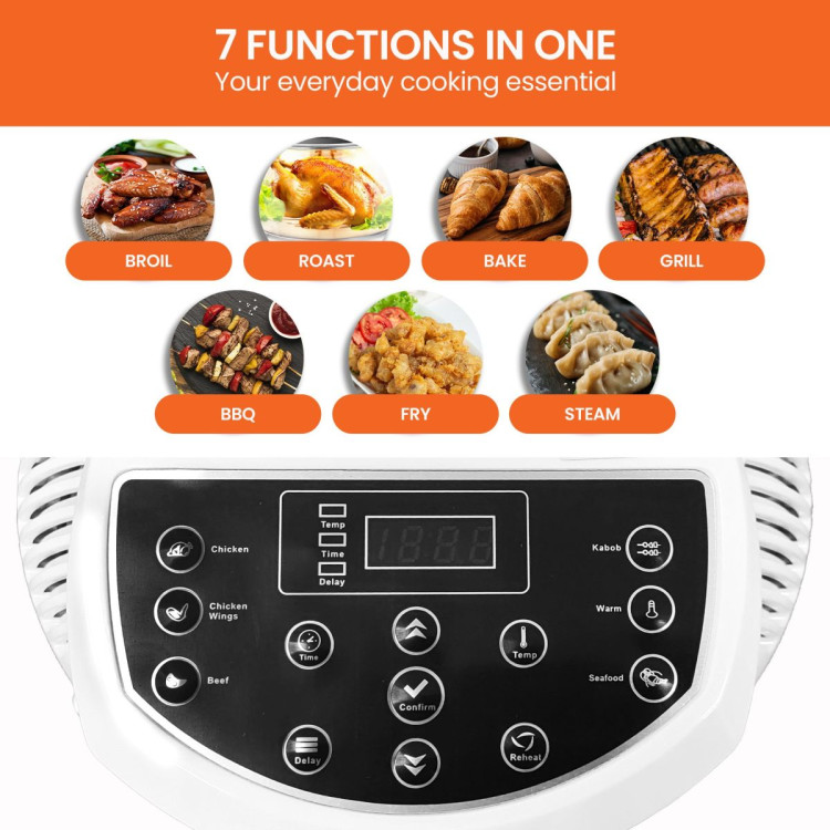 Pronti 17L Digital Family Turbo Convection Oven Broiler Cooker - White image 8