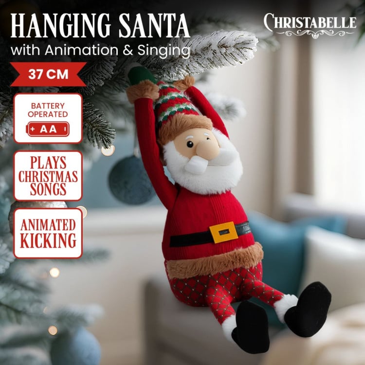 Christabelle 41cm Christmas Santa Animated Musical Decoration Ornament for Table Top or Mantel Display with Music image 3