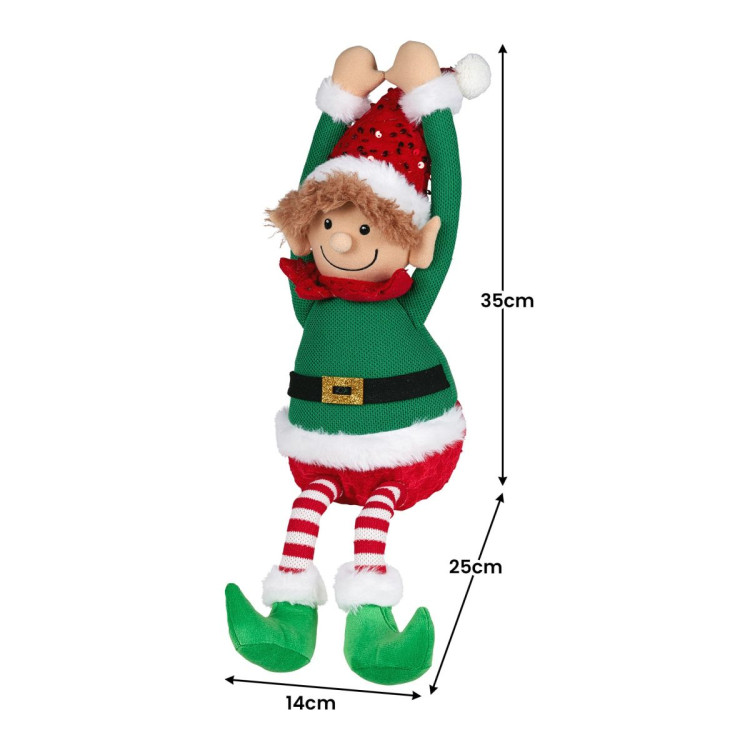 Christabelle 37cm Christmas Elf Animated Musical Decoration Ornament for Table Top or Mantel Display image 2