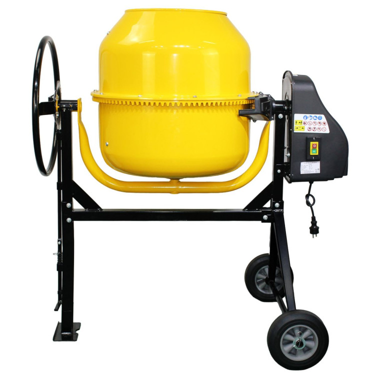 Kartrite Portable 200L Concrete Cement Mixer Sand Gravel Dual Mix Blades & Tipper Lock 850W Heavy Duty Rubber Wheels image 3