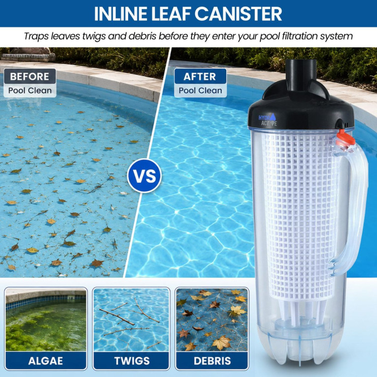 HydroActive Pool Leaf Canister Inline Debris Catcher for Suction Pool Cleaners image 5