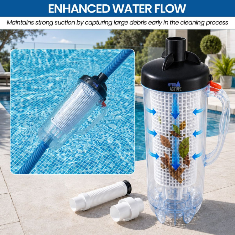 HydroActive Pool Leaf Canister Inline Debris Catcher for Suction Pool Cleaners image 6