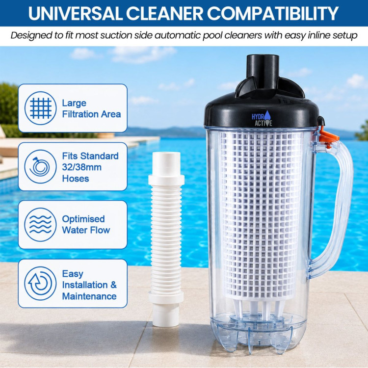 HydroActive Pool Leaf Canister Inline Debris Catcher for Suction Pool Cleaners image 7