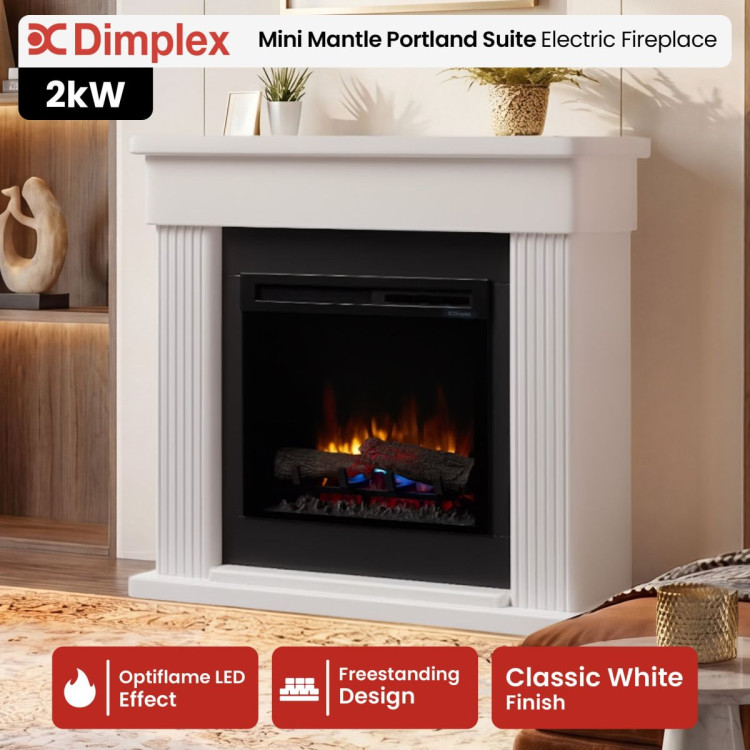 Dimplex 2kW Mini Mantle Portland Suite Electric Fireplace with Optiflame image 7